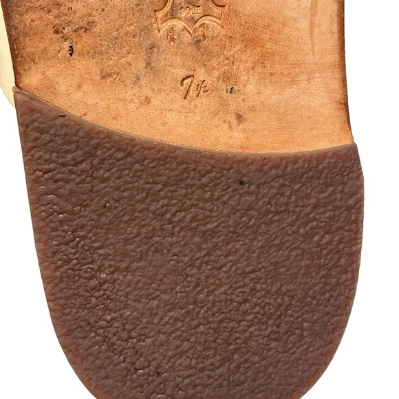 Sam Edelman Maxy Modern Ivory Leather Slide Sandal Snake Skin Toe Loop Size 7.5 - Picture 7 of 9